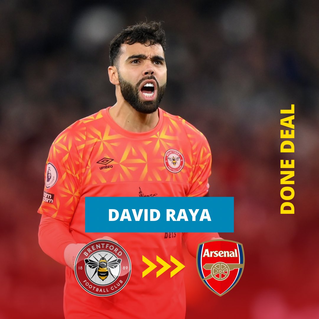 afcanderr's tweet photo. 🚨BREAKING:

Arsenal have reached an agreement with Brentford for the signing of David Raya.

#WelcomeRaya https://t.co/iEJ8YdgoN8
