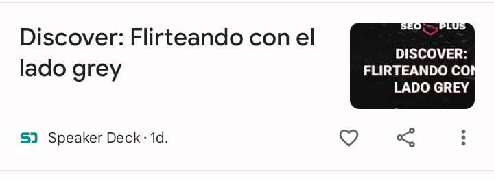 ClaraSoteras's tweet photo. ¿Cuál es el colmo de un SEO en medios?
Aparecer en Discover hablando de Discover 😏
Aquí mi ponencia en #SEOPLUS23 apareciendo en Argentina 👉 https://t.co/CydKBG7L38
¡Gracias por compartir @agutierrez86! 🥰 https://t.co/ZD0EyPoLok
