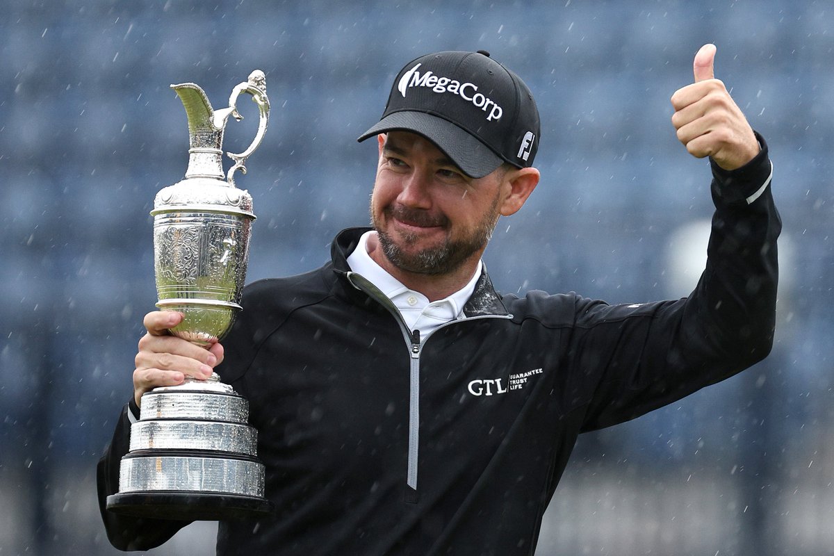 NUCLRGOLF's tweet photo. 🚨#OPEN CHAMP Brian Harman speaks from Memphis — “I've kept the Claret Jug right on top of our kitchen counter. My wife has asked me to move it several times, and it's like, no, that's a hard no, it's going to stay right here. I've caught myself walking by it looking at it, and be like, damn, man, I still can't believe it happened.” #FedExCup