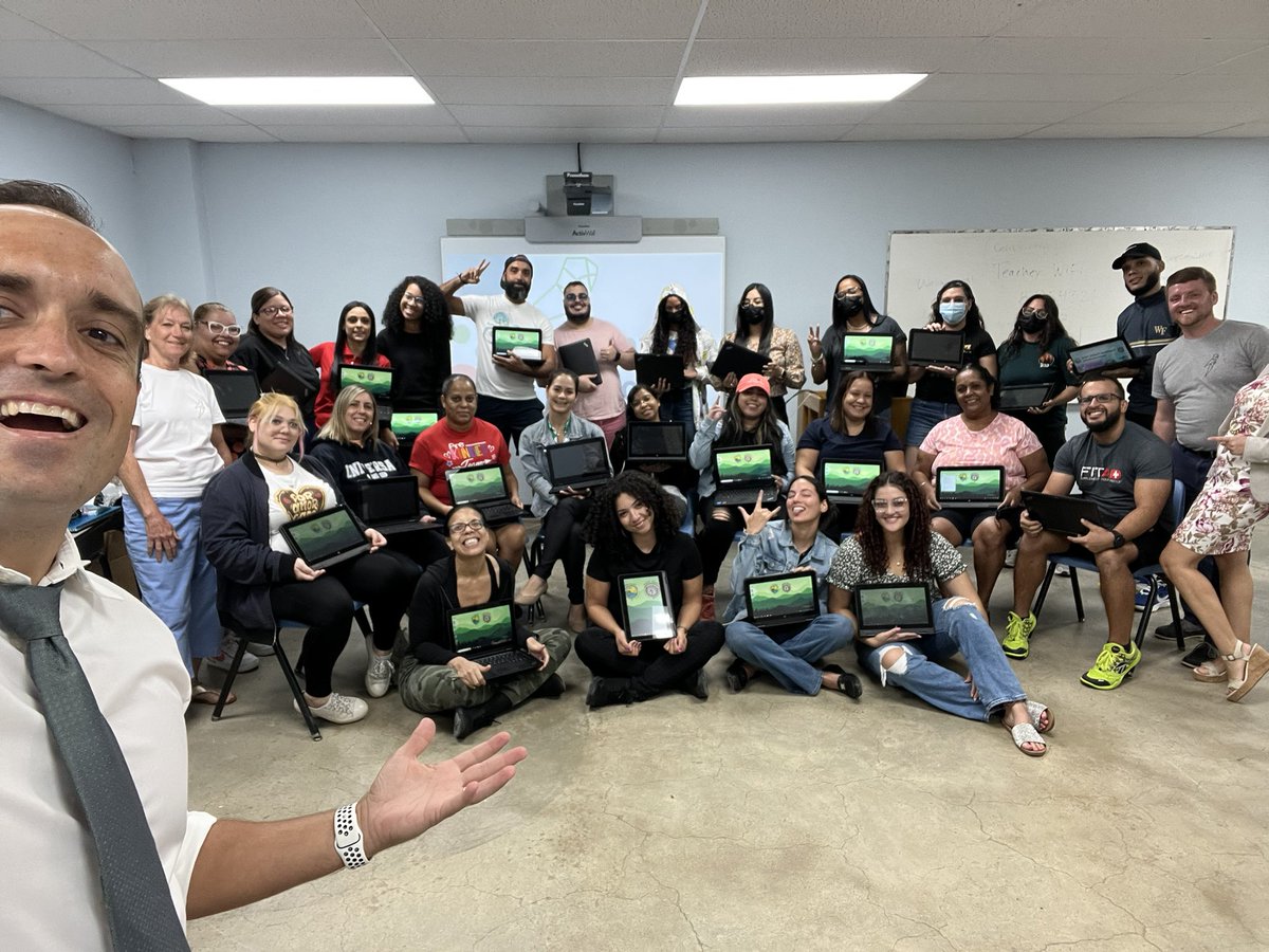cobbsclass's tweet photo. 30 laptops donated and another 3 hour in-service in-service in the books. Thank you @eastpointpr @irina_cobbs @acrosenblum @captanmotorboat #datacapturesolutions #edtech #nonprofit #puertorico #act60 https://t.co/GWY5GQRiCK