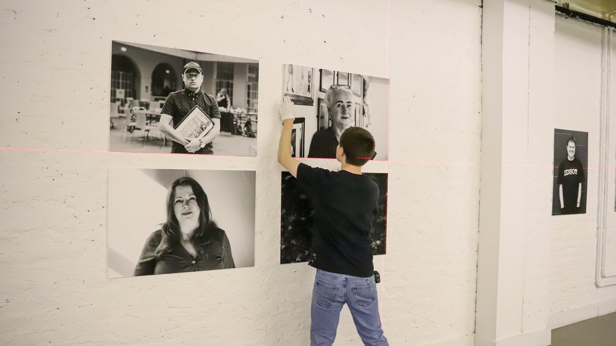 BelfastExposed's tweet photo. All systems go as we put the final touches to Portrait of Belfast, an exhibition of portraits, street photography and public submissions that provides a unique perspective of our city!

Join us on Thursday, 10th August, from 18:00 for the exhibition's opening 🎉 https://t.co/gEzCHSG6r6