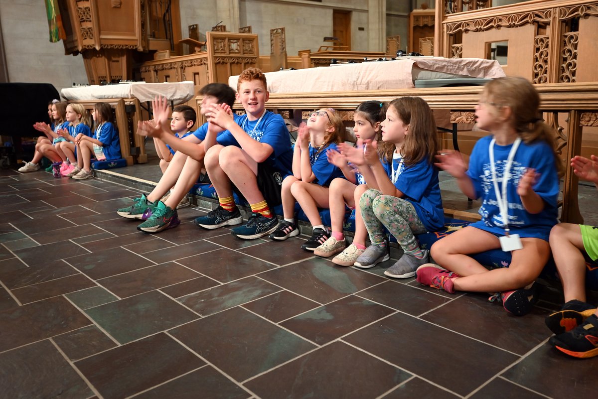 AsburyFirst's tweet photo. Day 1 of VBS: Make a Joyful Noise! is in the books. As you can tell by the pictures, the kids had a great time learning about music. The instrument of the day was the bell (handbells). They made some beautiful music-inspired crafts and more. #makeajoyfulnoise #asburyfirstvbs https://t.co/nE9psbFe5u