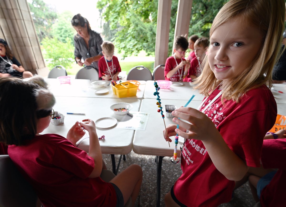 AsburyFirst's tweet photo. Day 1 of VBS: Make a Joyful Noise! is in the books. As you can tell by the pictures, the kids had a great time learning about music. The instrument of the day was the bell (handbells). They made some beautiful music-inspired crafts and more. #makeajoyfulnoise #asburyfirstvbs https://t.co/nE9psbFe5u