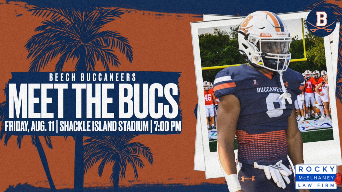 🏝️MEET THE BUCS🏝️
🆚 - Dickson County
📅 - Friday, Aug. 11th
🏟️ - Shackle Island Stadium
⏰ - 7:00 PM
🎟️ - $5.00

#DrawYourSwords