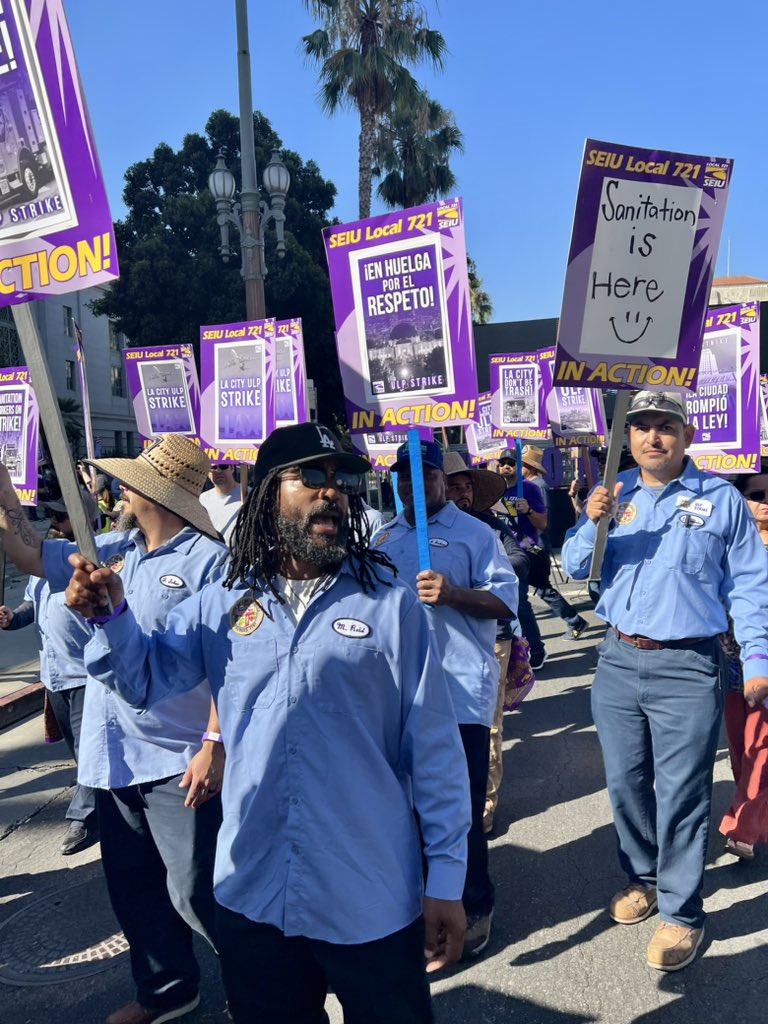 <a href="/SEIU/">SEIU</a> The joyous and hopeful spirit of unity is in the air outside LA City Hall as LA City workers come together from across departments and disciplines to demand respect! #ULPStrike #SolidaritySummer