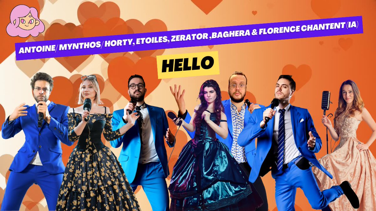 ilschantent_IA's tweet image. 🌸 Antoine, Mynthos, Horty, Etoiles, Zerator, Baghera et Florence chantent &quot;Hello&quot; - Lionel Richie (IA)

youtu.be/Kw8KgjxQ5R0

Bonne soirée 🍃

#antoinedaniel #Mynthos  #HortyUnderscore  #AREtoiles  #ZeratoR  #Baghera__Jones  #angledroit #florence #cover #ia #ai