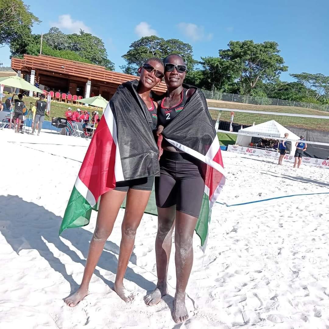 michezo254's tweet photo. In a remarkable achievement at the Commonwealth Youth Games in Trinidad and Tobago, Team Kenya emerged victorious as their Beach Volleyball team advanced to the Semi-Finals with a resounding 2-0 triumph over England. Photo: Courtesy
 #michezoonlineupdates #SterlingSuperCup2023 https://t.co/v2lGbOOOzl