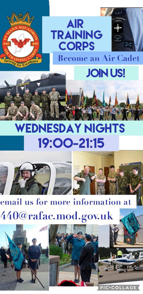 Are you aged 12-20 and live on the Isle of Man? Looking for something new and exciting, and activities that you wouldn’t normally get to experience? Then visit us on a Wednesday evening at Tromode Road, Douglas! If you require more information email 440@rafac.mod.gov.uk
