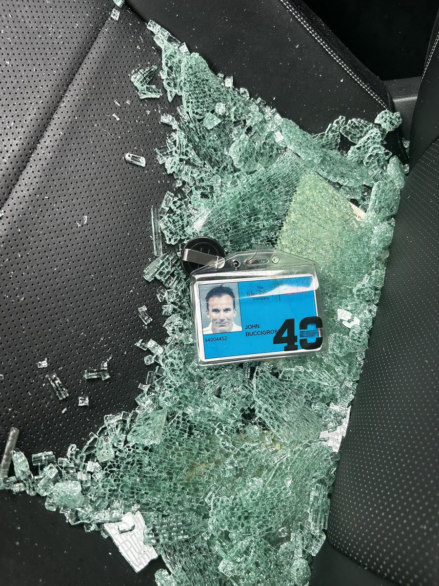 Buccigross's tweet photo. Very thoughtful of the Connecticut fellas that broke into my car last night at a Connecticut hotel and left my original ESPN ID unscathed. Thoughtful. See you on @SportsCenter tonight! https://t.co/gbtuEFgXlY