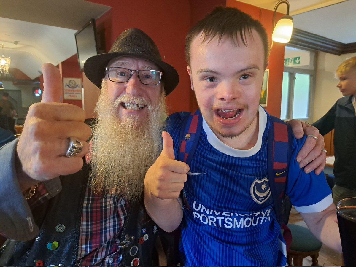 Doing Forest Green away with #Pompey met this guy in the pub who had raised over £200k for the local Air Ambulance what a guy