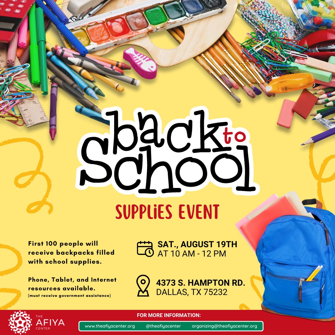 Calling All Parents, Students, and the Community to Come out on August 19th!!!!! Get Ready For School with us. #getreadyforschool #b2school #schoolsupplies #schoolsuccess #theafiyacntr #streetteam