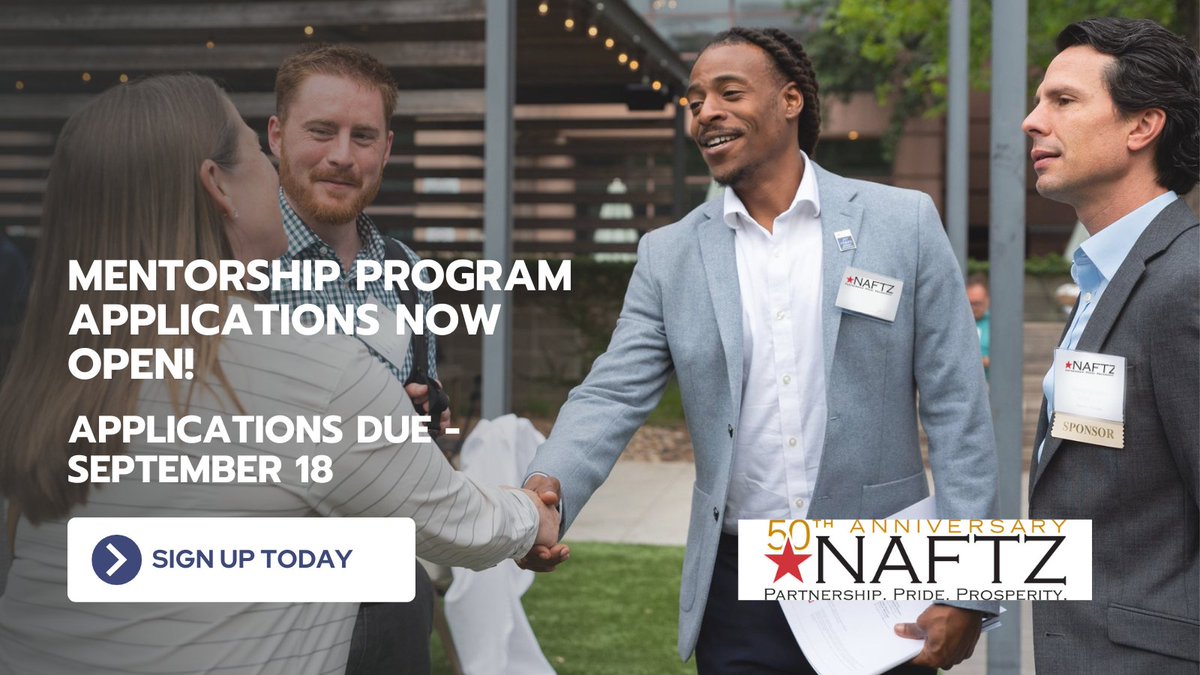 NAFTZ's tweet photo. The NAFTZ Mentorship Program applications are now open! Grantees and Operator/User members of NAFTZ are encouraged to participate in the program and help inspire a new generation of FTZ professionals! Click to learn more and sign up today: https://t.co/9cRGwfU828 https://t.co/G1GKRJIEpl