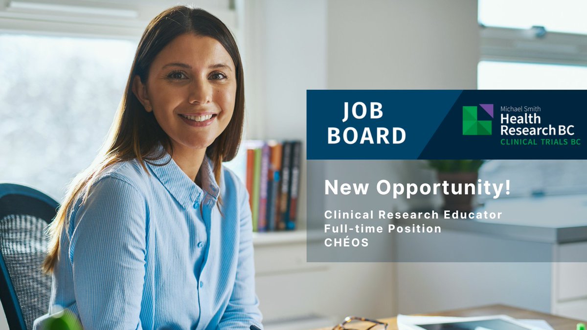Great opportunity! Apply today.

@CHEOSNews is looking for a Clinical Research Educator who will be responsible for the onboarding and ongoing education of #clinicalresearch staff, students, and
clinician researchers. bit.ly/47kU3oj

#jobalert #clinicaltrials