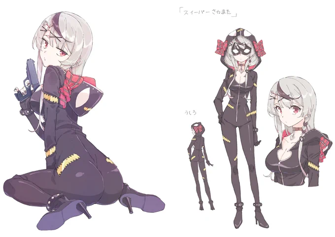 夏コミ新刊はこんな感じに設定画とイラストがワンセットになってます #C102 #さかまた飼育日記