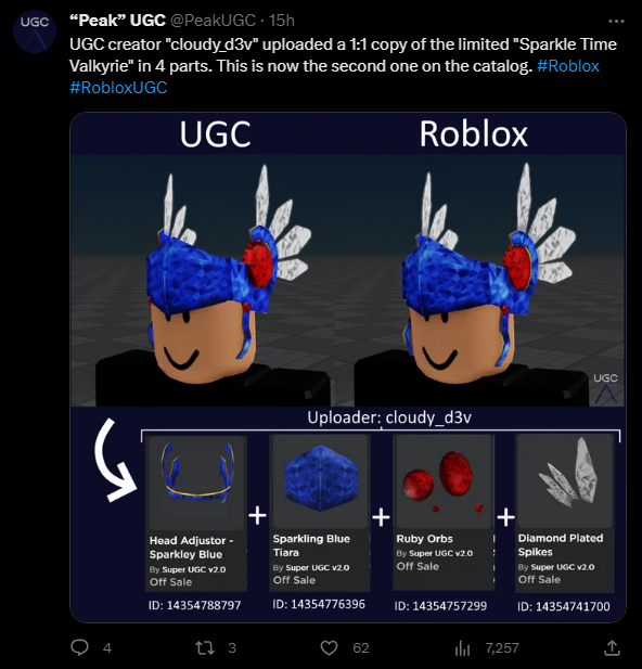 Roblox | CONTA COM UGC LIMITED FAKE OFF SALE +