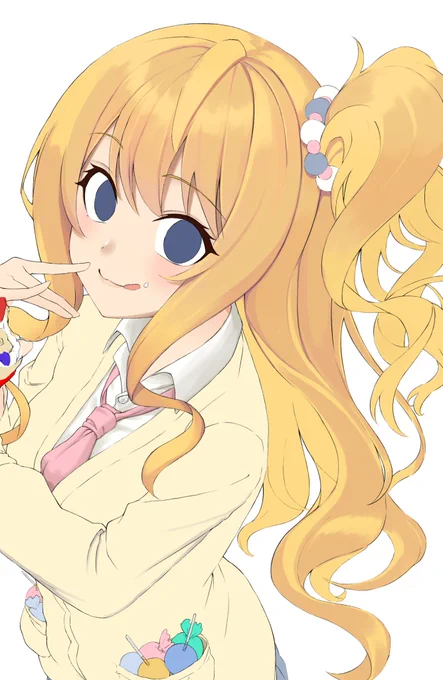 続き髪塗りを加筆しました_φ(・_・一番暗い影色の色味がちょっとあってない気がする…今なら修正間に合うかな 