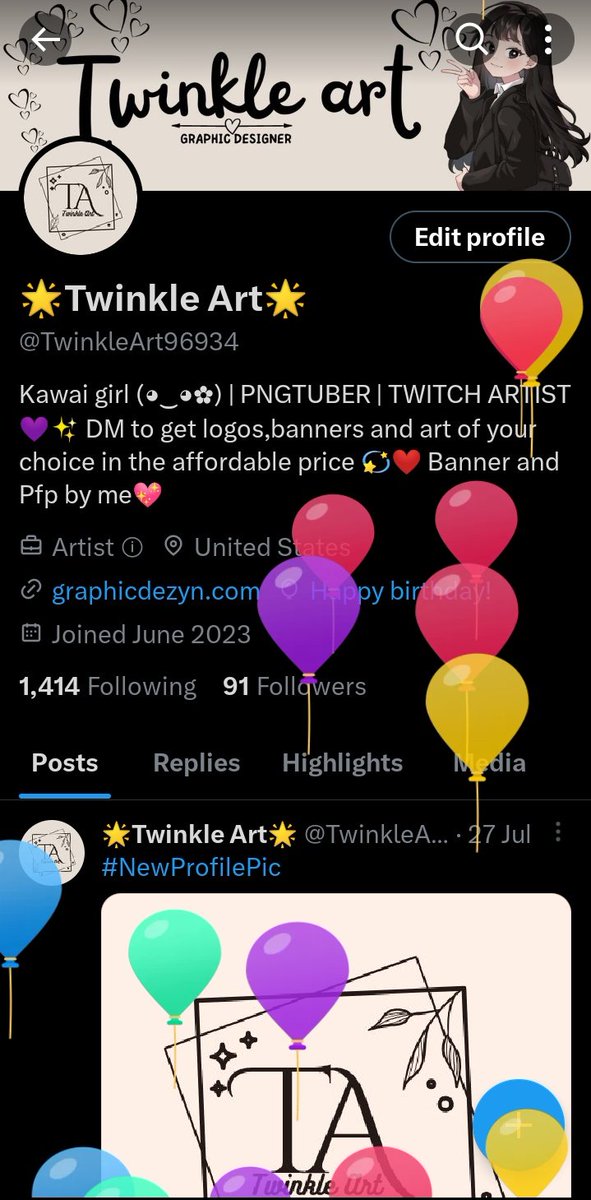 Wow balloons 😍 today's my birthday 🎂😁❤️ well on this happy day I will give a 50% discount so DM me to get any streaming stuff 😉