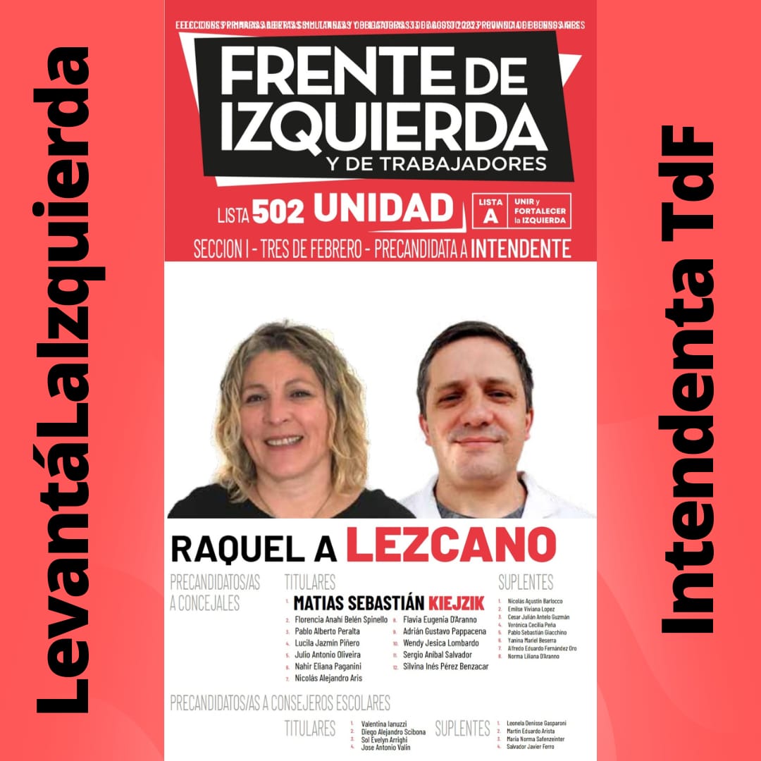 PTS_FITU_TdF's tweet photo. 🗣Hoy, 17hs en #FMClass 91.9  Raquel Lezcano pre candidata a Intendete @FacuPilarche precandidato a Dip.Nac. por #TresdeFebrero difundiendo las propuestas de la lista que encabeza @myriambregman y @NicolasdelCano 
🎙Prendete a la radio  #LevantaLaIzquierda✊🚩 https://t.co/43RaGkNb27