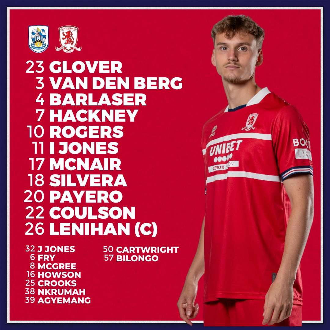 Boro's tweet photo. The #Boro line-up 🔴⚪️🔵

@unibet #UTB https://t.co/QY6iHSlAak