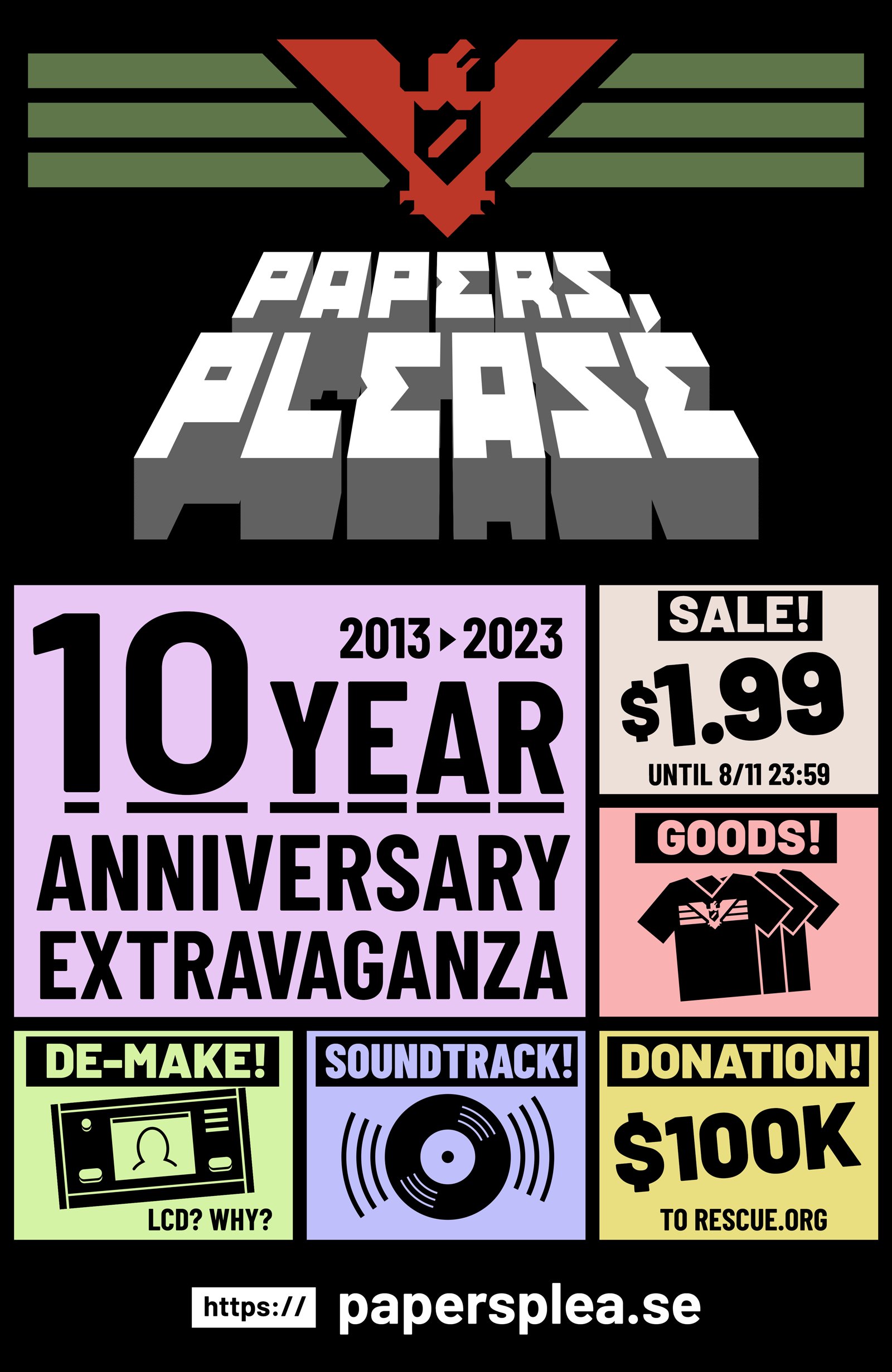 Lucas Pope on X: Papers, Please is 10 years old today! Hell of a time  slip. Thank you to everyone that's supported me and my games over the last  decade. * $1.99