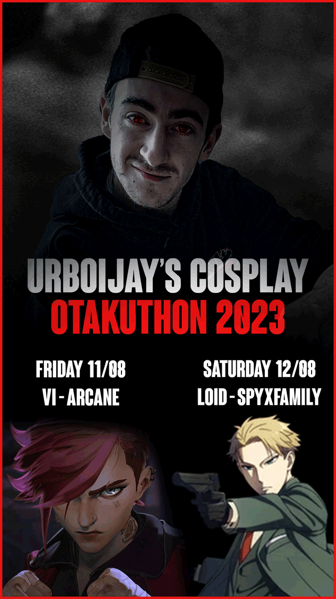 JaysonSlayer_'s tweet photo. I'll be at #Otakuthon2023 in Montreal this week-end !
There's my cosplay list for the event ! I'll be chillin' during Sunday to buy some items and to participate to the KPOP workshop by #East2West Dance group ! https://t.co/BKu6o6IH99
