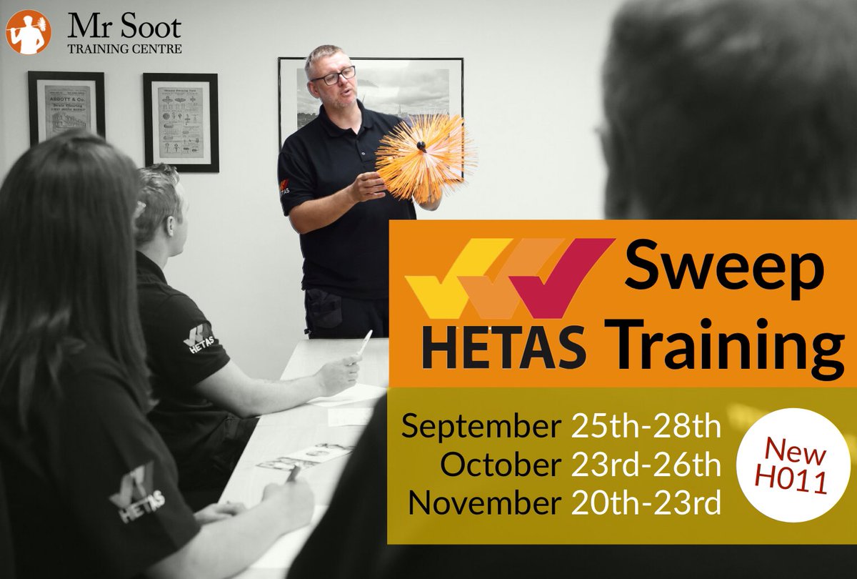 📣 HETAS SWEEPING COURSE DATES 📣

We’re delighted to announce dates for the new <a href="/hetas_uk/">HETAS</a> H011 Chimney Sweeping Course  🙌

🎩 September 25th to 28th

🎩 October 23rd to 26th

🎩 November 20th to 23rd

Full details and online booking 👇

mr-soot.com/product/become…