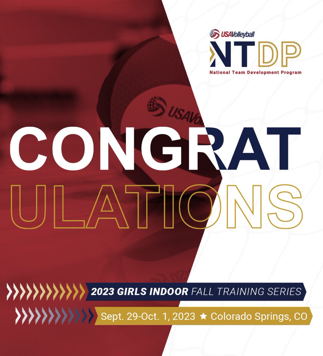 So excited and thrilled to be invited to join the 2023 Indoor NTDP Fall Training Series in Colorado Springs, CO. Thank you <a href="/usavolleyball/">USA Volleyball</a> and @usav_ntdp!!