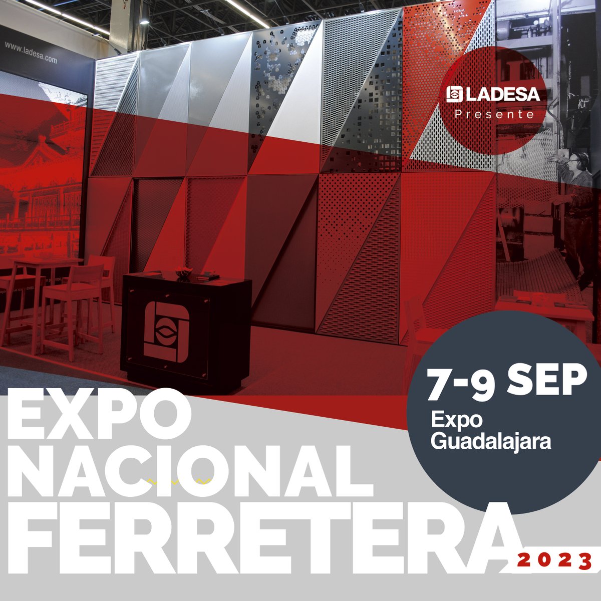 ladesamx's tweet photo. ¡Separa la fecha!

A un mes de la @ExpoFerretera y nosotros ya listos para recibirlos en nuestro stand.

#LADESA #ExpoFerretera #Expo #MetalDesplegado #MetalPerforado #Metal #PartesMetalicas #ExpandiendoRelaciones #Arquitectura #Construcción #Proyecto https://t.co/wopKqmjPT2