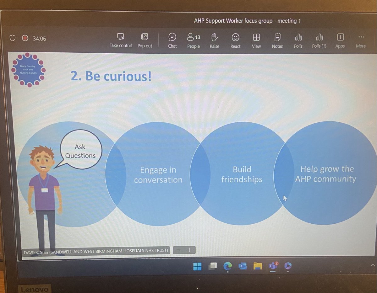LorraineAHP's tweet photo. 📣Thank you @Sian_SWBH for being a gust speaker at today’s #AHPSupportWorker focus group in #BlackCountry
Twitter Workshop top tips
Be curious
Build your network
Thank you @UKMacFarlane your experience and advocating for the voice of #AHPSupportWorkers https://t.co/pIch9qrO2v