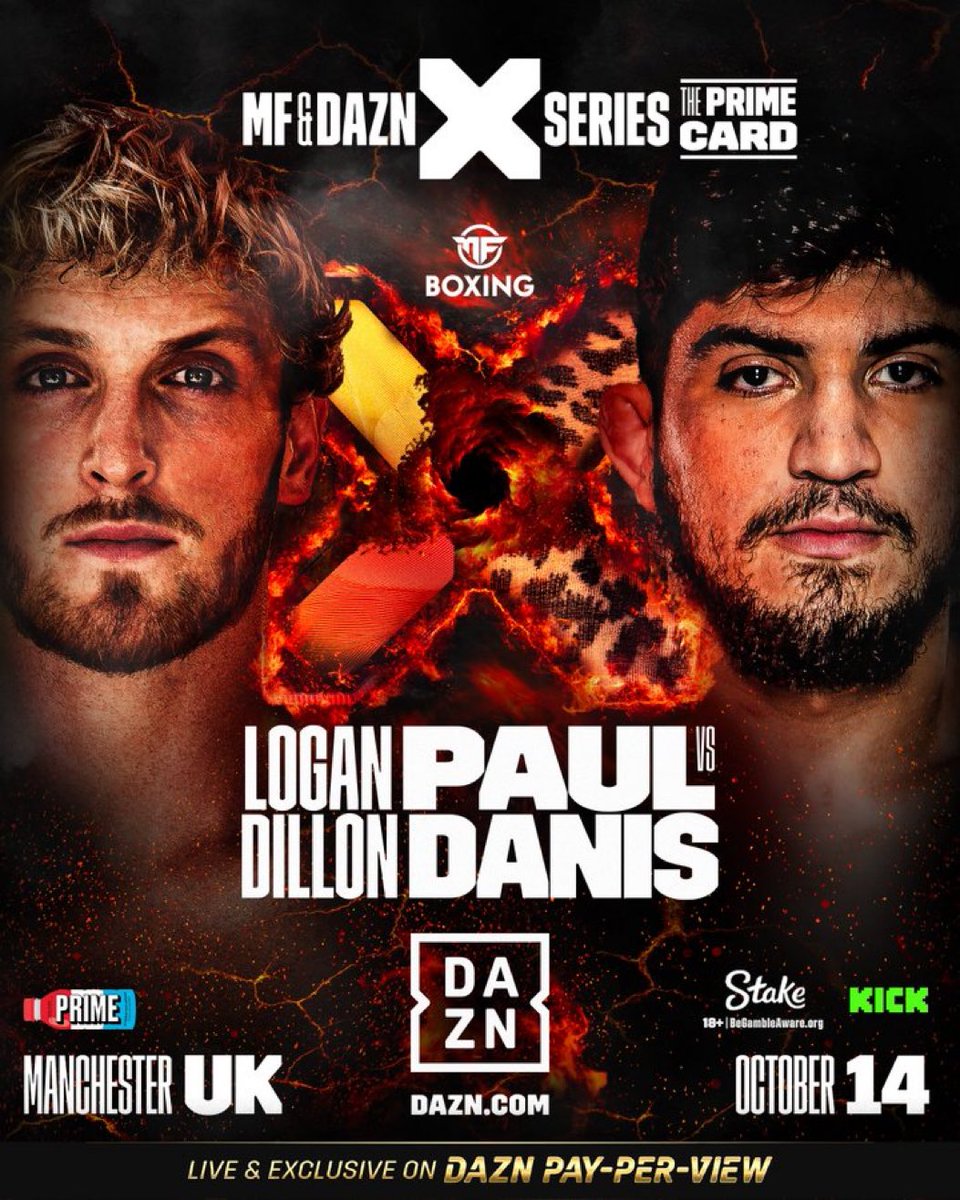 ‼️ Logan Paul vs Dillon Danis is official for October 14th on the Misfits Prime Card 💥 

#KSIFury