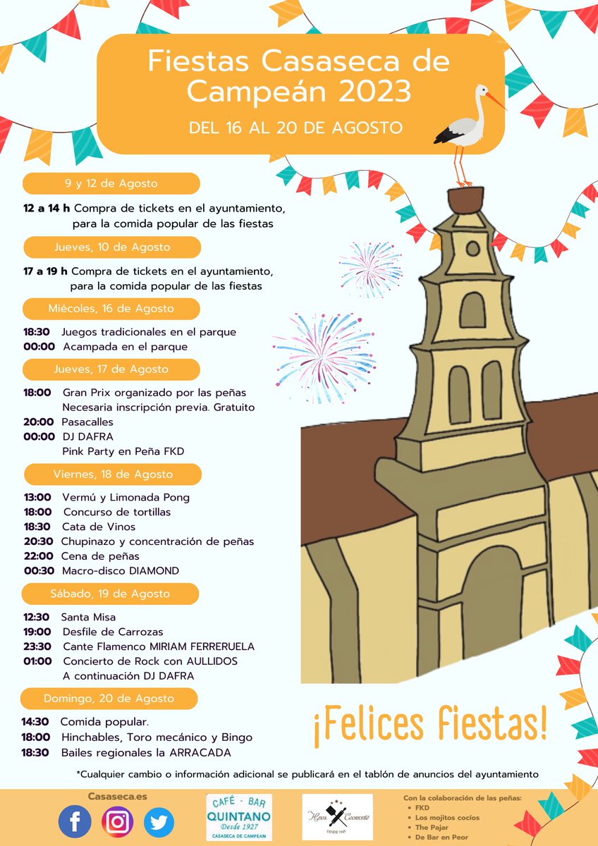 casaseca's tweet photo. ¡Llegan las Fiestas de Verano de Casaseca de Campeán en #Zamora 🥳🎉🍾! 
https://t.co/26g7zbQGDV https://t.co/IwP7AclfA3