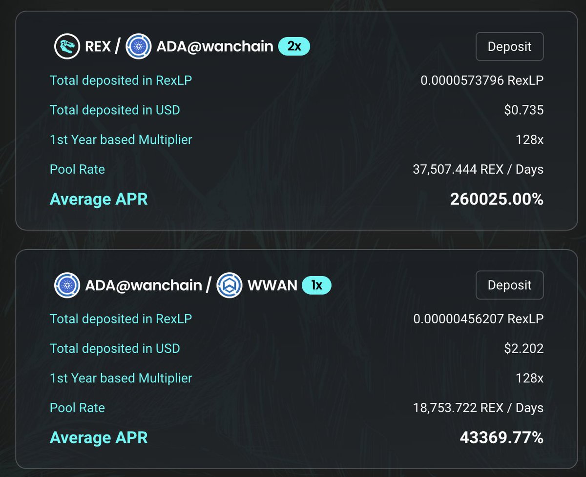 Wiiinnie's tweet photo. Who is the first one to provide liquidity to the new wanADA pairs on #RexDex? #cardano #wanchain #defi #crypto #blockchain $ada $wan $rex https://t.co/SWZNJb01I1