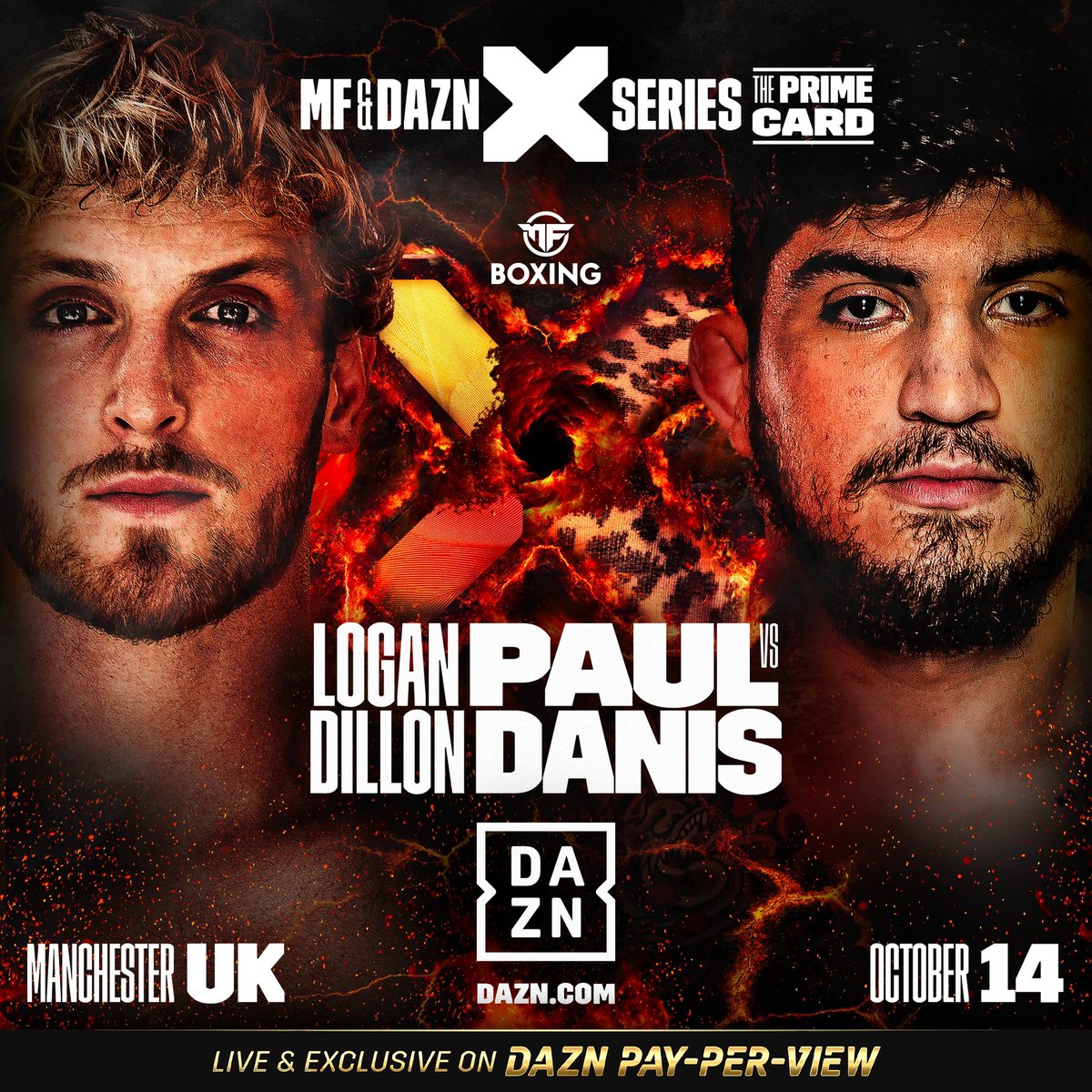 LoganPaul's tweet image. OCTOBER 14 I return to boxing after fighting Floyd Mayweather over 2 years ago.

I doubt this little parasite will show up but if he does I’m going to erase him from existence.

The PRIME Card — Oct 14 in Manchester, live on DAZN PPV!