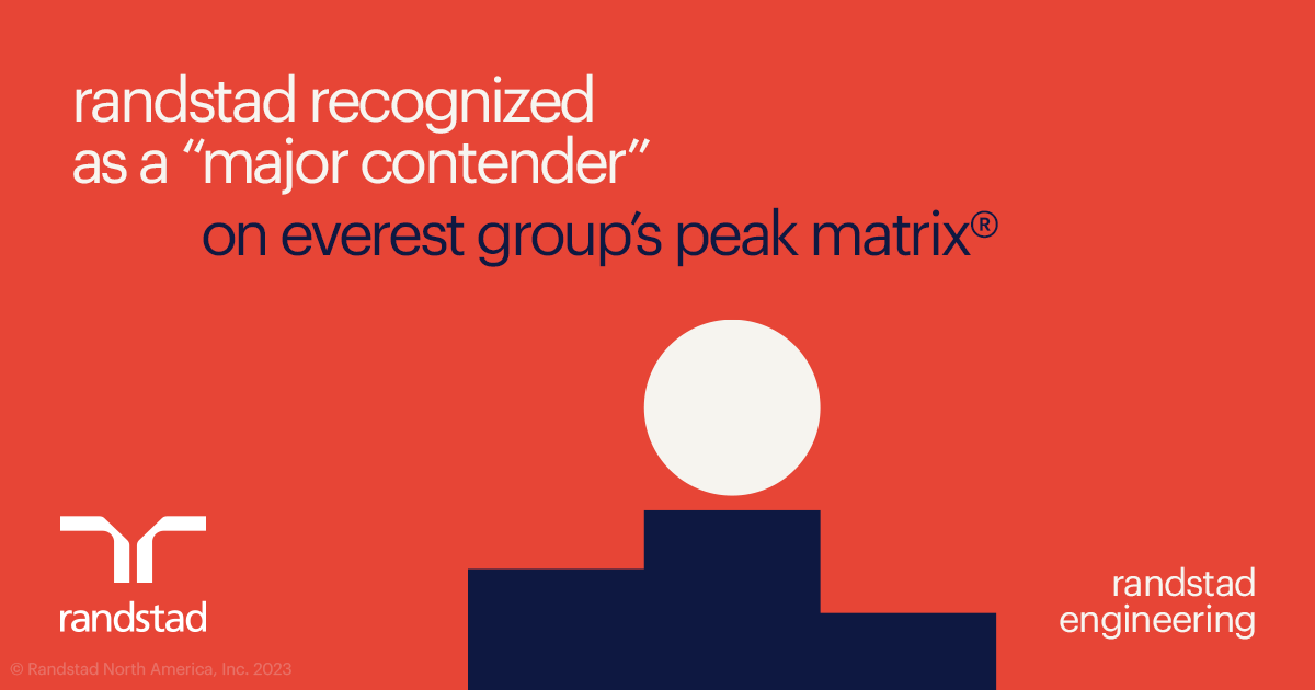 RandstadEngUS's tweet photo. 🌟 We've been recognized as a "Major Contender" in the Engineering sector on @EverestGroup's PEAK Matrix®!

Thank you Everest Group for this honor. 

https://t.co/TGKy31PY7A https://t.co/SJ8PqOWiKP