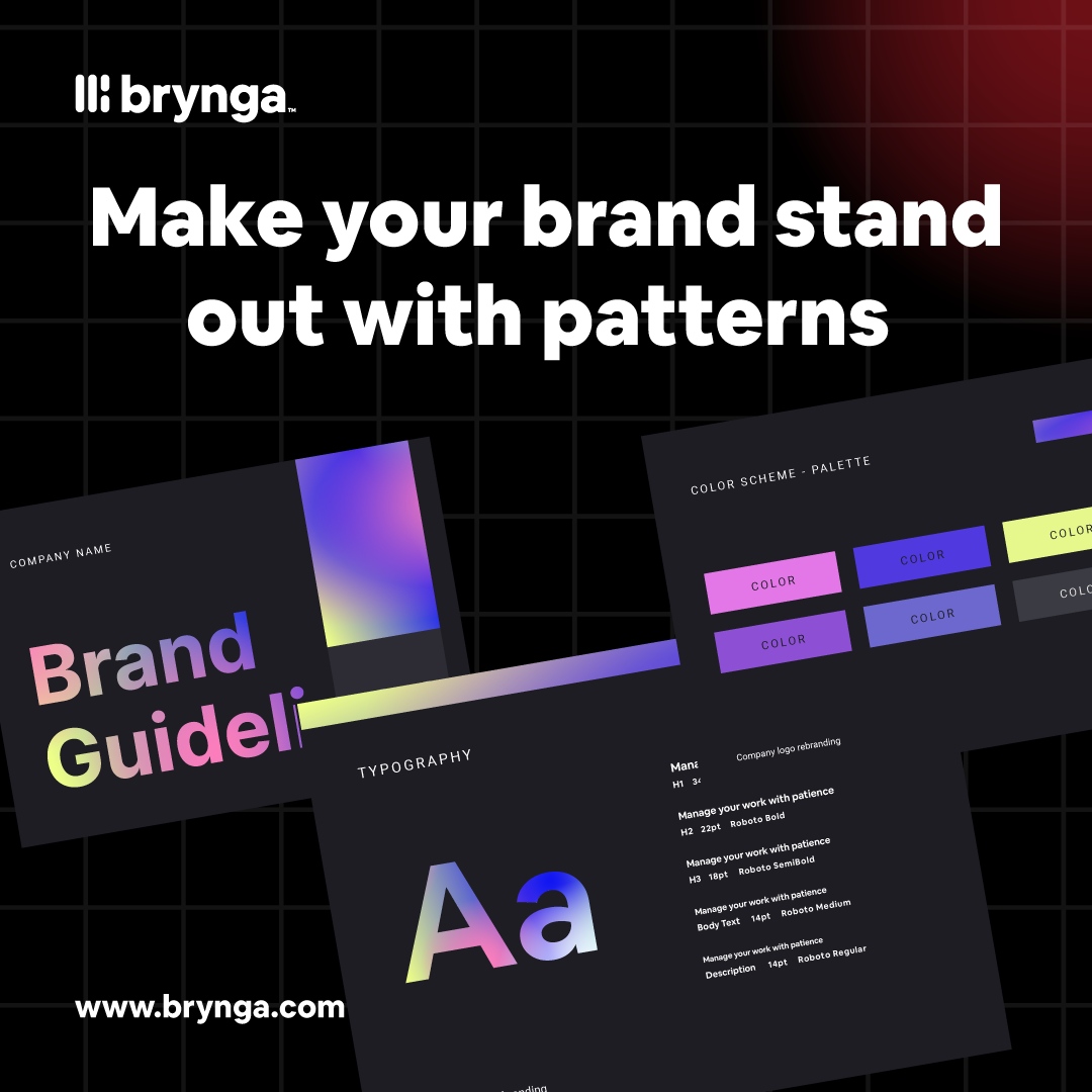 Did you know #Patterns can be a #GameChanger in #Design? 🔥
From #BoldShapes to #DelicateFlorals, they add personality, #Mood, and #Style to any project.

#ContactUs to spice up your #Brand and give it a unique edge.
brynga.com