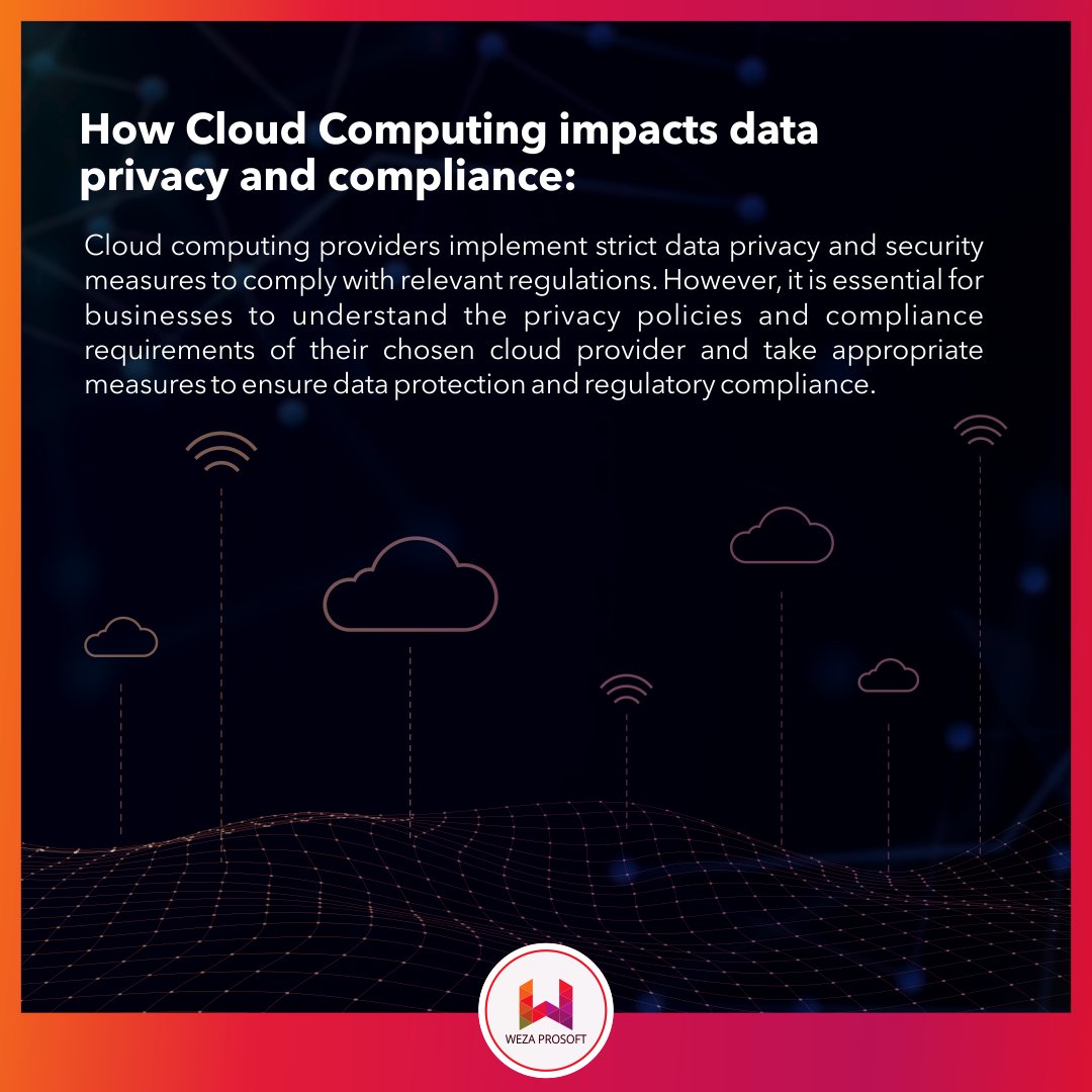 WezaProsoft's tweet photo. Cloud Computing 101📚:

🔑Understand the key considerations for choosing the perfect #cloud computing provider
💡Find out how you can use cloud #computing for personal use
🛡️Delve into the impact of cloud computing on #data privacy and compliance
#TechEducation #CloudComputing https://t.co/17XM4tRf0y