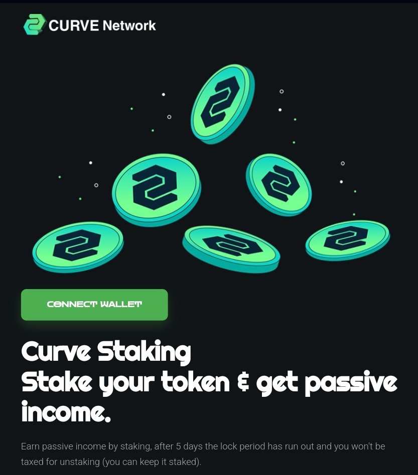 📢 The staking pools for $CURVE on #ETH chain is live.

Stake $CURVE earn $CURVE with 100% APY &amp; Minimum locked 5 days.

👉 Visit: curvestaking.io

Disclaimer: 
🔅Lock duration 5 days.
🔅User can claims $CURVE rewards anytime.
🔅Early withdrawl/Unstake will get 10%