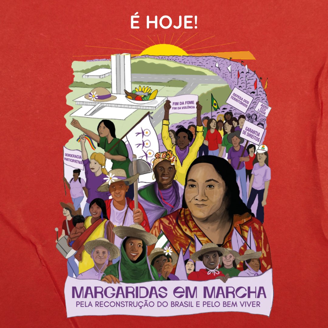 Estaremos hoje e amanhã em Brasília para acompanhar a #MarchaDasMargaridas. 🌻✊ Fica de olho nas nossas redes para acompanhar os registros deste momento histórico!