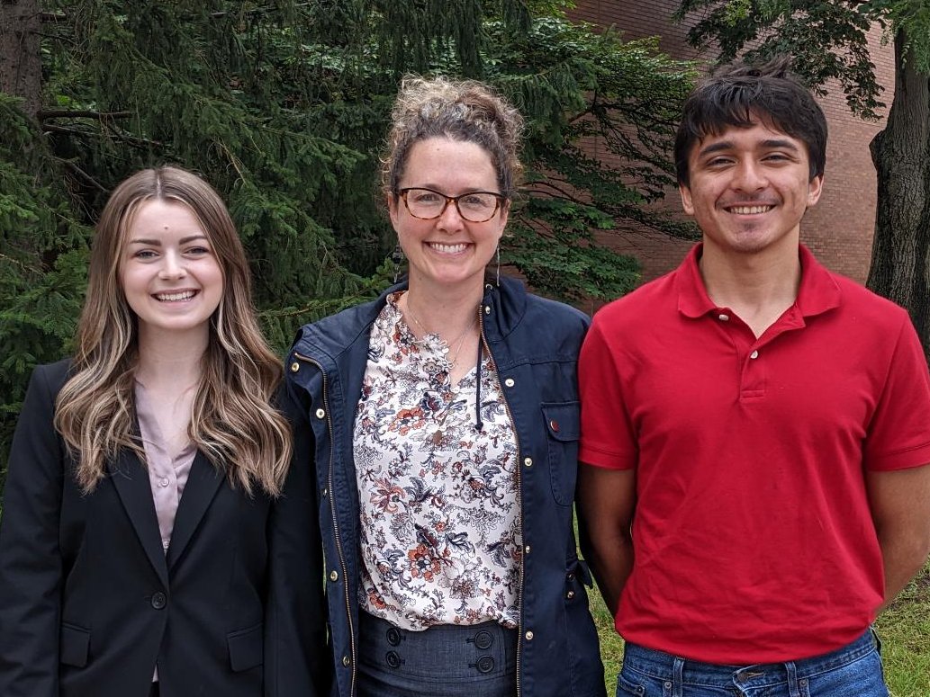 Had a very productive summer of DBER research with Isabelle Ormond (RIT '23) and Eric Reyes( Cornell '26)! A huge thanks to my @RITscience colleagues, Drs. Kate Wright & Dina Newman,@KateWri74833974 @bioedresearcher for their leadership as PIs for this @NSF REU award. Well done