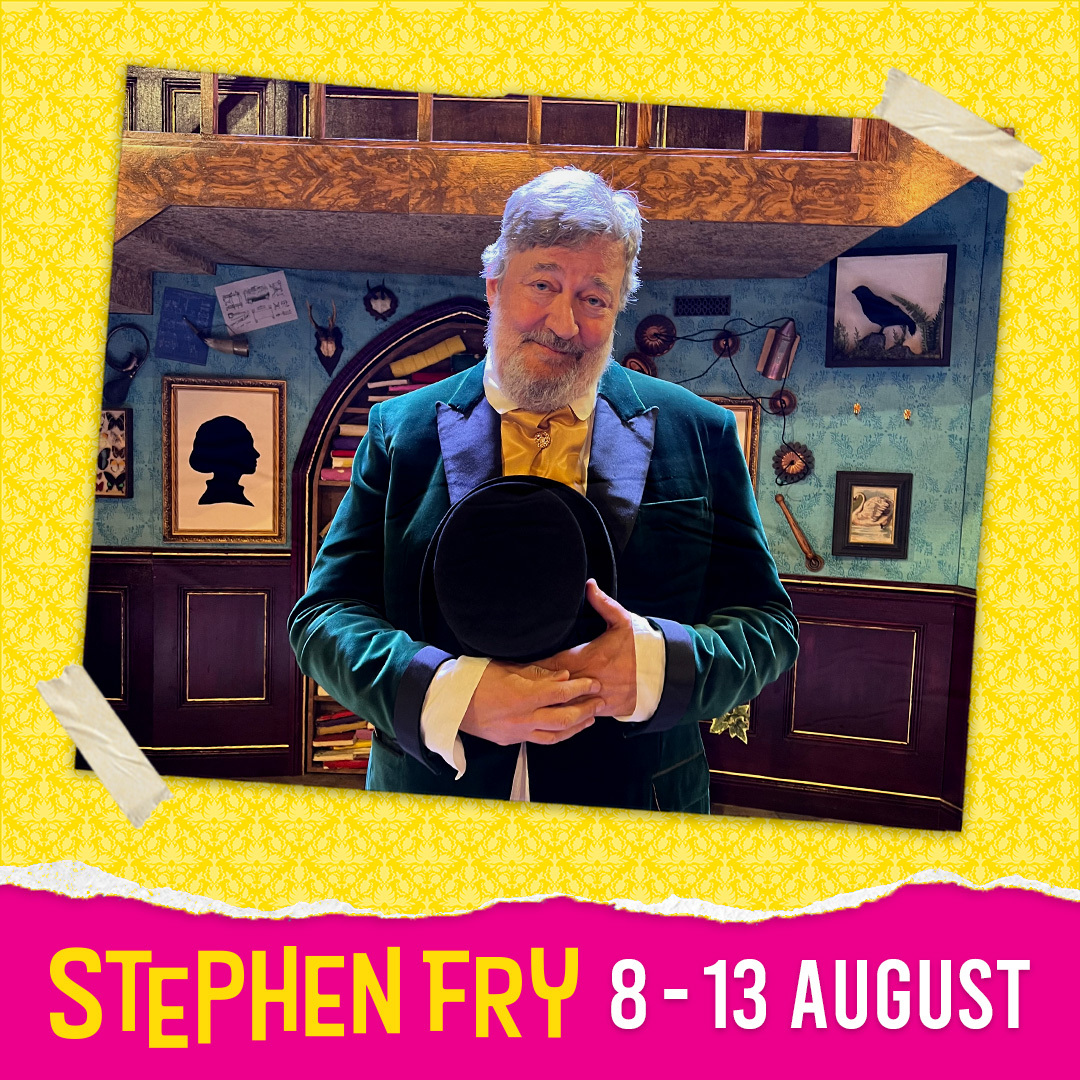 BleakExpPlay's tweet photo. #StephenFry joins the #BleakExpectations company as our narrator LIVE and in person from 8 - 13 August! 🎩

🦢 https://t.co/Rjn1mVmG55 🦢

@stephenfry  #BleakExpectations #FinalWeek #LondonTheatre #Comedy #WestEnd https://t.co/tfu628X49x