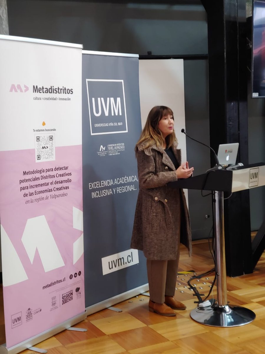 UVM_cl's tweet photo. Lanzamiento "Metadistritos", proyecto  "metodología para detectar potenciales Distritos Creativos para incrementar el desarrollo de las Economías Creativas" https://t.co/gHG2J9tINp
