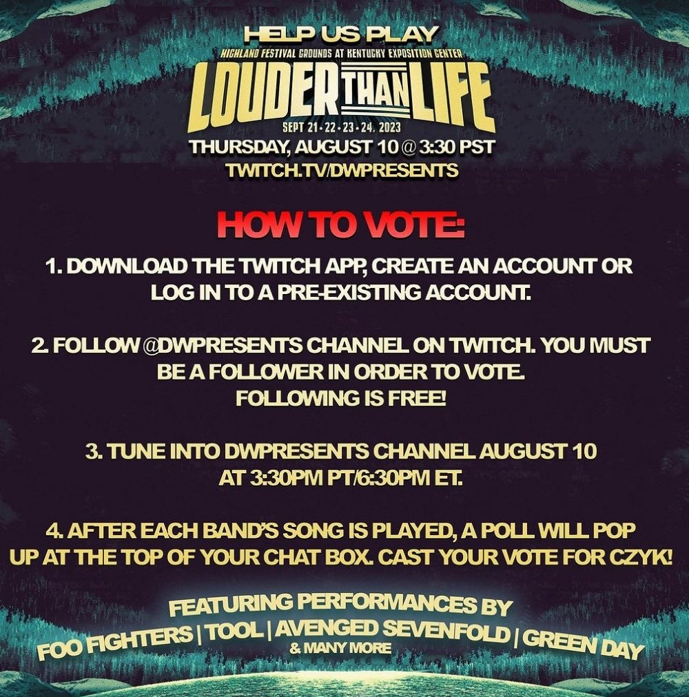 MorethanNeverB's tweet photo. Hey friends, this Thursdsy we have an amazing opportunity. Please help and vote for us to play at #LouderThanLife2023 https://t.co/YrOLRmHUAw