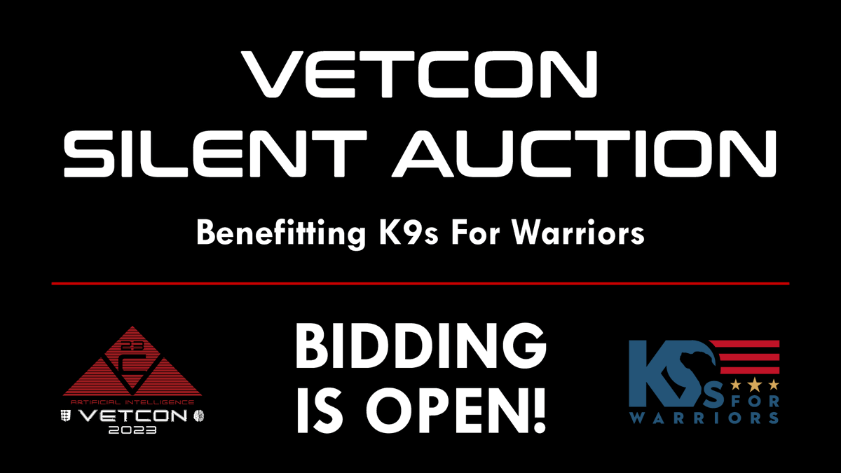 vetcon_command's tweet photo. Bidding for our silent auction is LIVE! Support K9s for Warriors by bidding on one (or all) of the unique items listed!
Bid here: https://t.co/resL9RGpIq https://t.co/aQEaXb8P1r