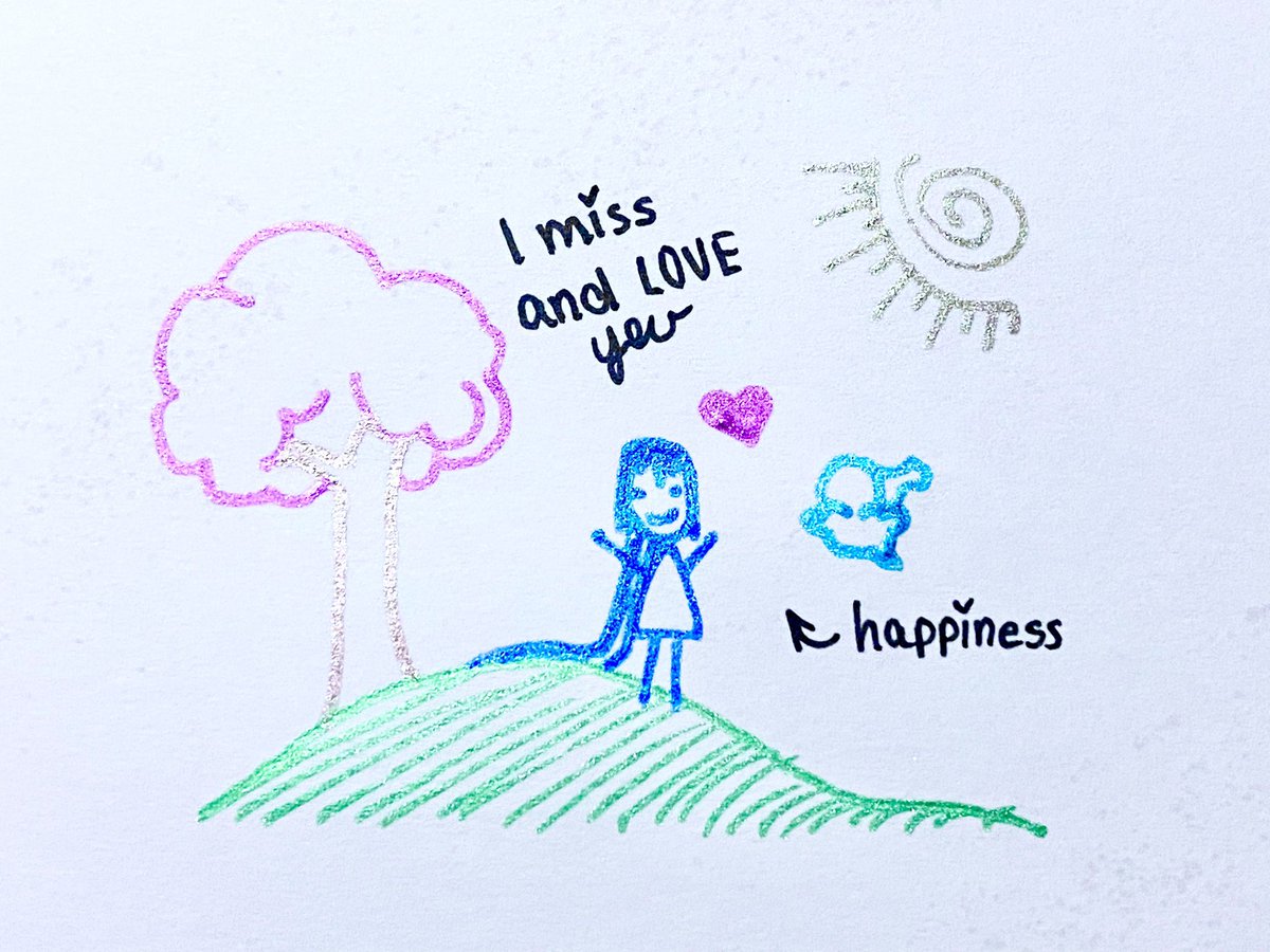 YureiYuko's tweet photo. my mom gave me glittery pen and i drew this!!!!!!!! is for u!!!! 💙✨🌈☀️ https://t.co/yKstHrIIUx