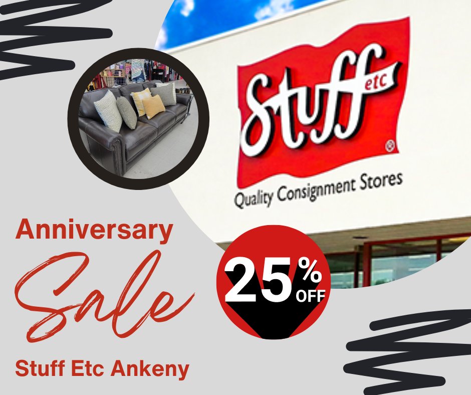 stuffetcinc's tweet photo. Join our Ankeny store on Saturday, August 19th for their 10th Anniversary Sale.  Learn More:  https://t.co/O8bcjlio8s https://t.co/l5OqaPUwnB