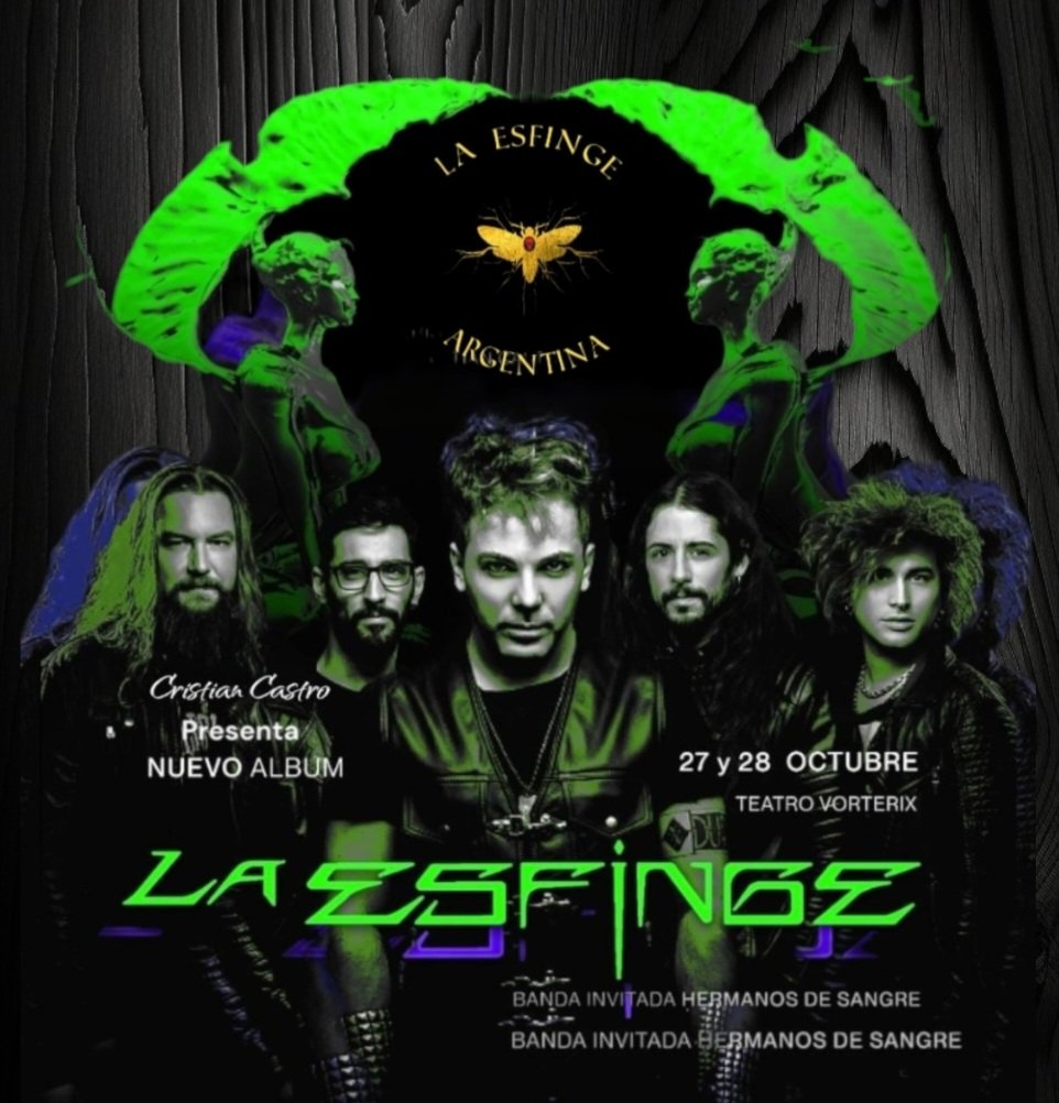 laesfingear's tweet photo. Ya a la venta entradas de @LaEsfingeRock la banda de @CristianCastro 27-28 de Octubre en el @TeatroVorterix 
Aquí adquirilas 🎶
https://t.co/QVYqvzoQYW https://t.co/v1tCec1uSd