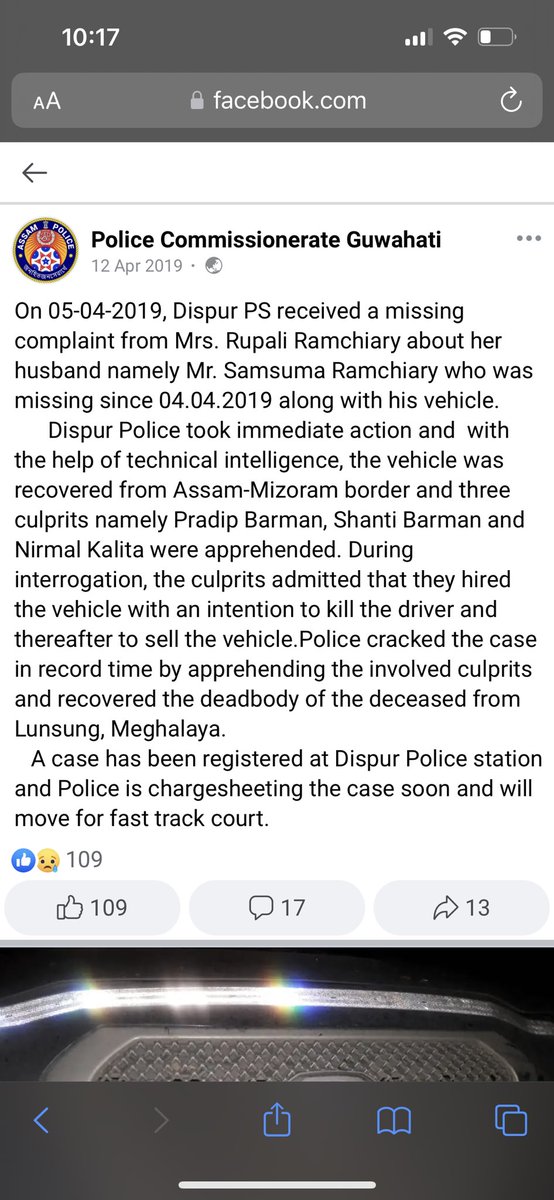 bha8790's tweet photo. what is the punishment of a cold blooded murderer and car thief if he do it again and again after years?  So my humble request to Hon’ble chief Minister and chief justice of Assam toreview the entire system and provide the justice to us .@himantabiswa @DGPAssamPolice https://t.co/ovCBhHeAt3