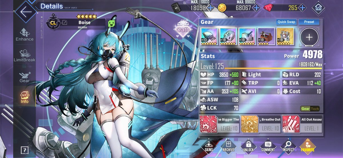 thanatos_kai's tweet photo. @AzurLane_EN #AzurLane5thAnniv My anniversary is for the best girl Boise to get a retrofit and oath skin! https://t.co/aUeRIVvi5h