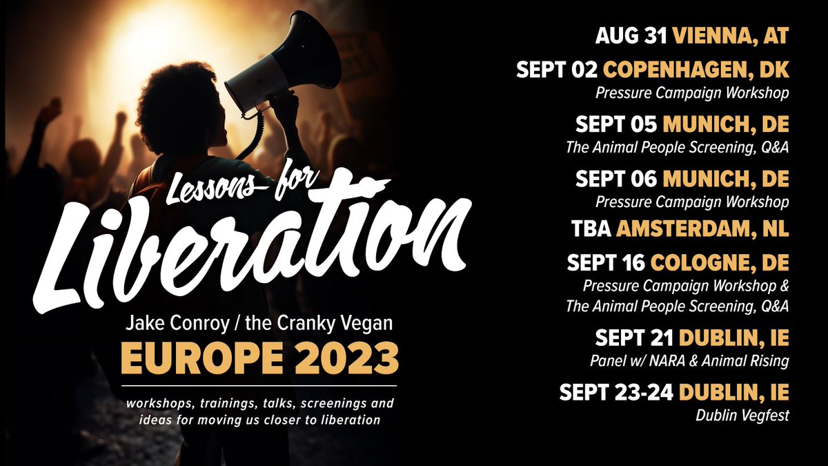 I’m really excited to get to spend so much time in September sharing ideas, strategizing, training, hanging out and learning from each other on how to bring us closer to liberation!

Who’s gonna come hang out?!

#vegan #animalrights #activism #liberation