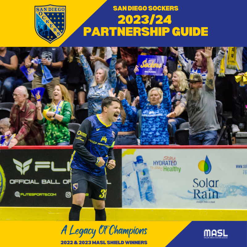 Become a partner of the 16x Champions. We offer customized, effective, and affordable partnership packages. Join a winning team!

Info // sdsockers.com/partnerships

#MASLArena